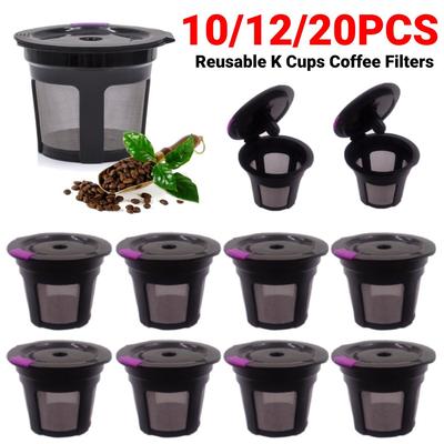10/12/20Pcs Coffee Filters Replacement Reusable K Cups Coffee Filters K Cup Pod Coffee Filter for Keurig 1.0/2.0 Mini Plus Serie