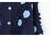 French Lazy Style Chunky Knit Cardigan with 3D Floral Crochet - Age-Reducing Autumn/Winter Sweater Coat