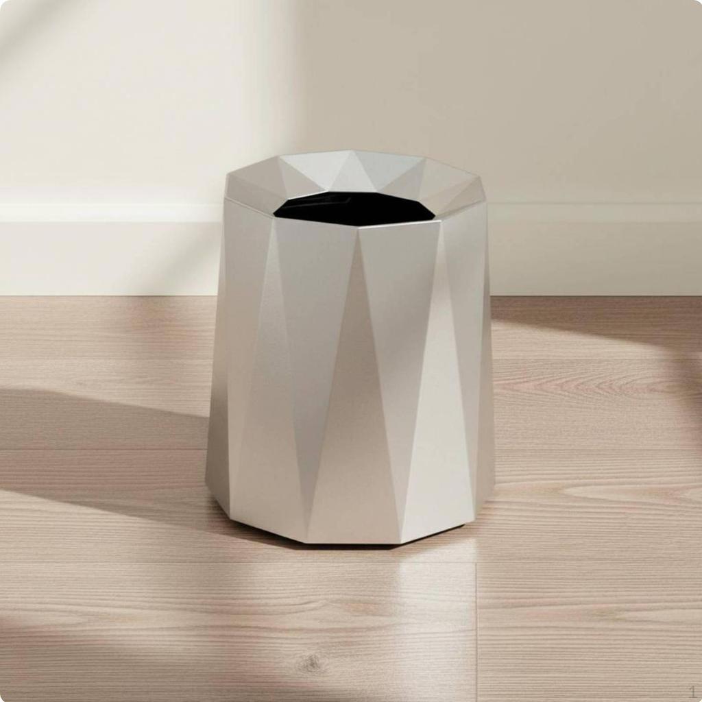 Modern Decorative Garbage Bin Nordic Design Double Layer Trash Can Large Capacity Geometric