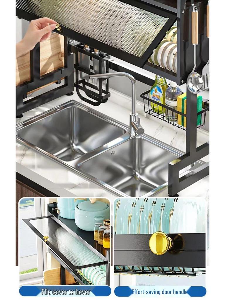 Multi-functional Dustproof Kitchen Countertop Storage Rack
