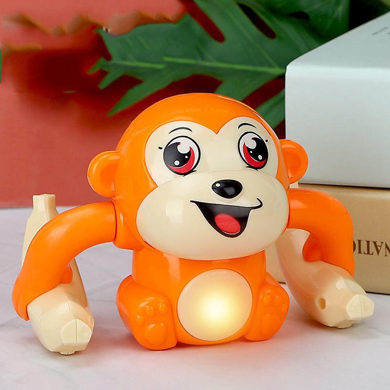 1 Baby Toy Electric Rolling Monkey Light Music Puzzle Sound Prompt Monkey Children's Toy Gift Preschool Education Toy
