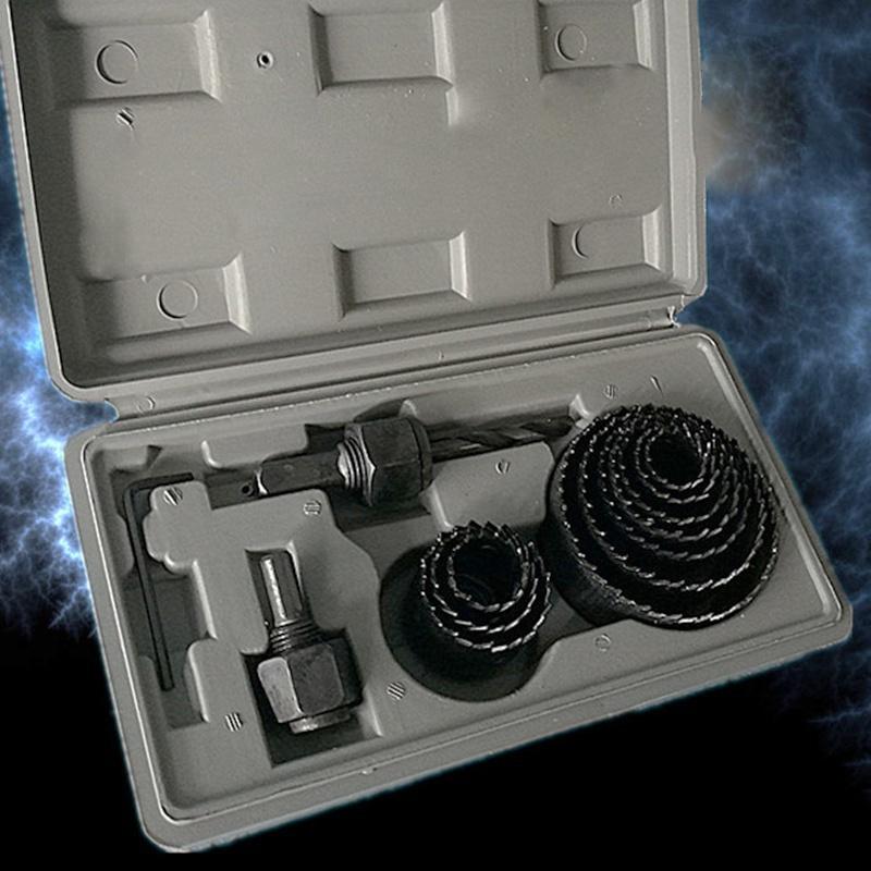 11Pcs Hole Saw Cutting Drill Bit Set Kit 19-64mm Wood Metal Circular Round Case