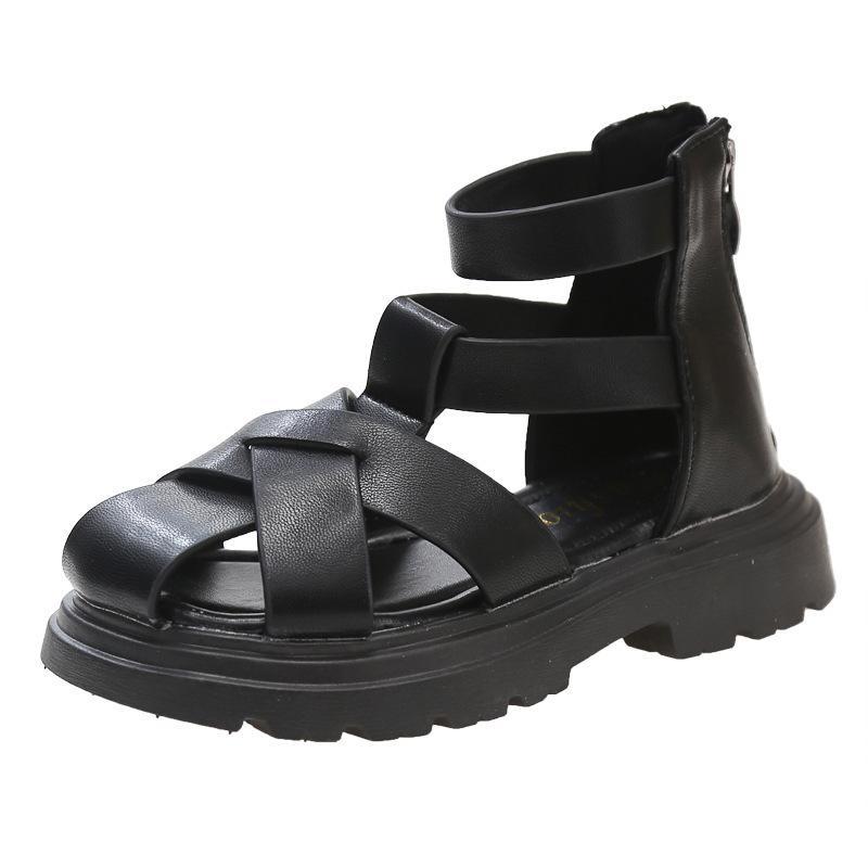 

Sandals Fashion Simple Soft Soled Girl Shoes Anti Slip Comfort Casual Kid Shoe Beach Daily Classic Roman Shoe 36
