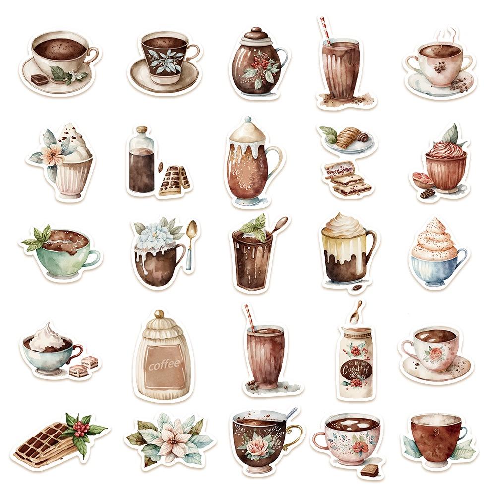 50diy Stickable Coffee Stickers For Notebooks Laptops Phones And More