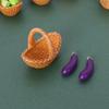 3Pcs/Set Dollhouse Simulation Vegetable Handheld Basket Model Mini Vegetables Decoration For 1/12 Dolls House Kitchen Play Toys