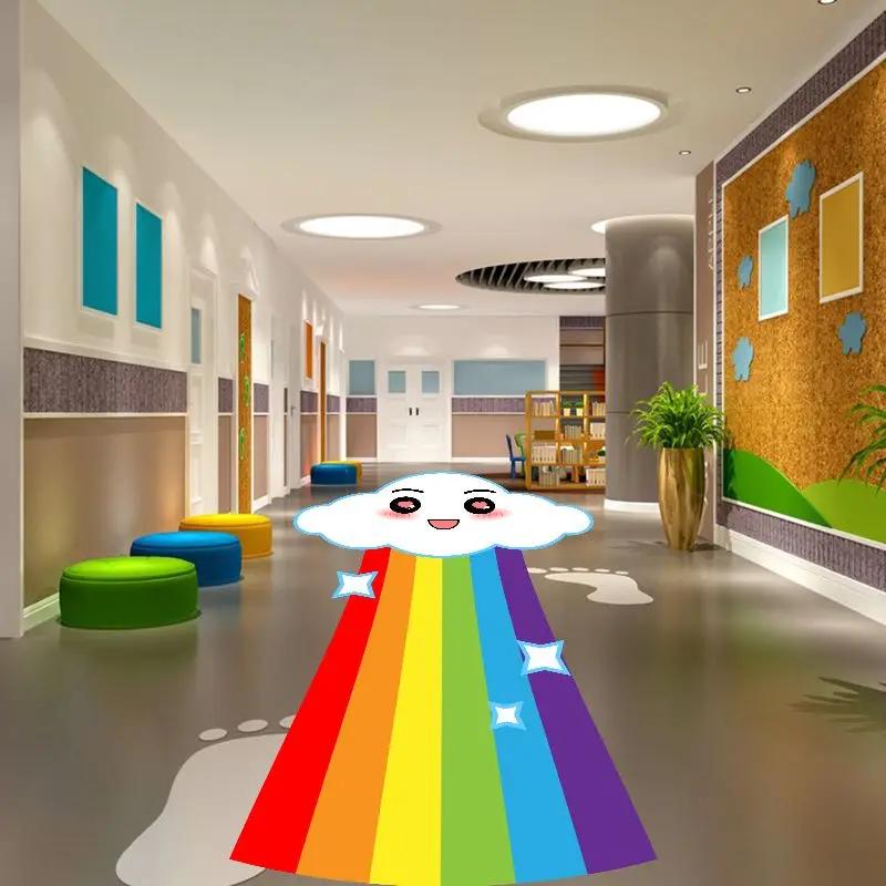 Colorful Rainbow Decorative Stickers Children's Room Kindergartens Playgrounds Entrance Atmosphere Flooring Ugly Covering Poster