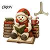 Wooden Holiday Wall Art Christmas Table Sign, 2D Flat Santa Claus/Snowman Reading Desktop Ornament Winter Party Decorations with Stand, Tabletop