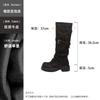 New Spot Wasteland Wind Brown Maillard Platform Knight Boots Women's Long Boots Martin Boots Pleated Pant Tube Boots Tall Boots