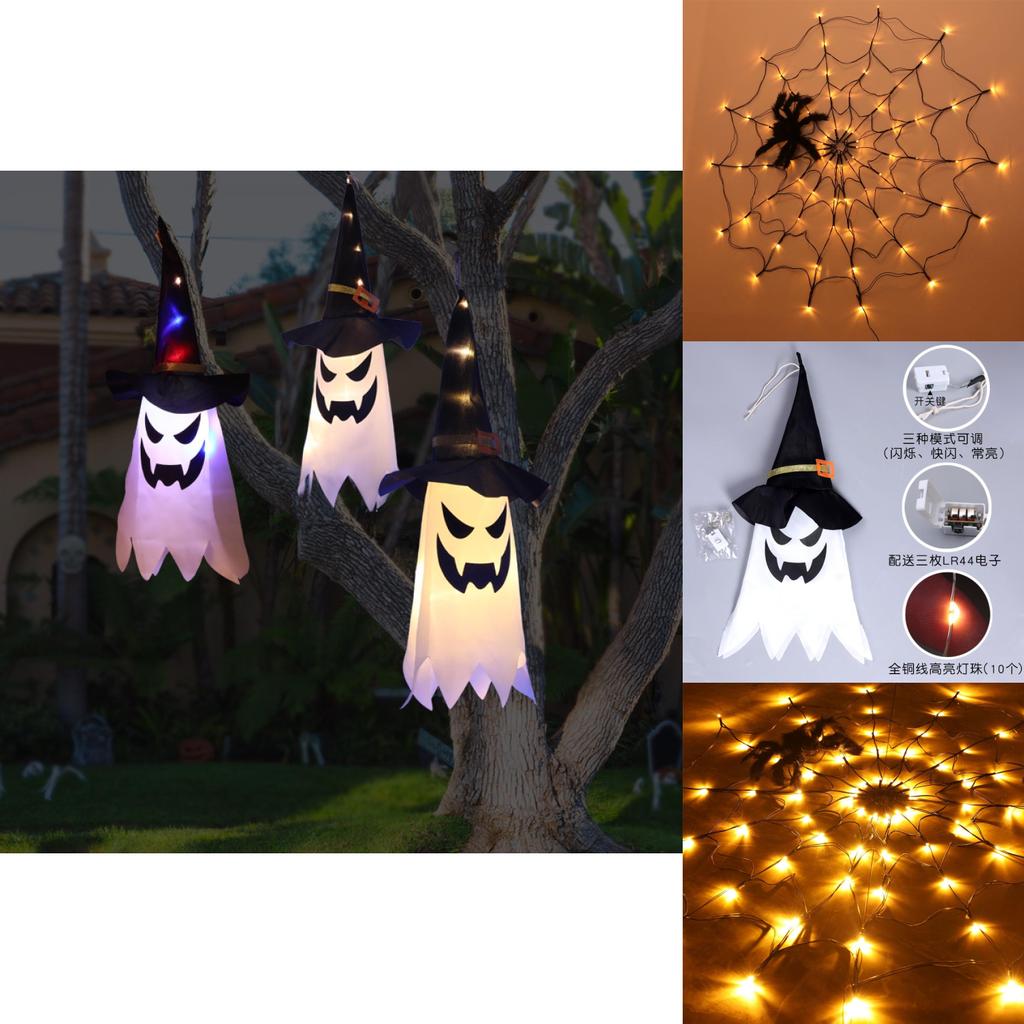 Warm White Ghost Led Halloween Decor Lights Spooky Ambiance For Parties