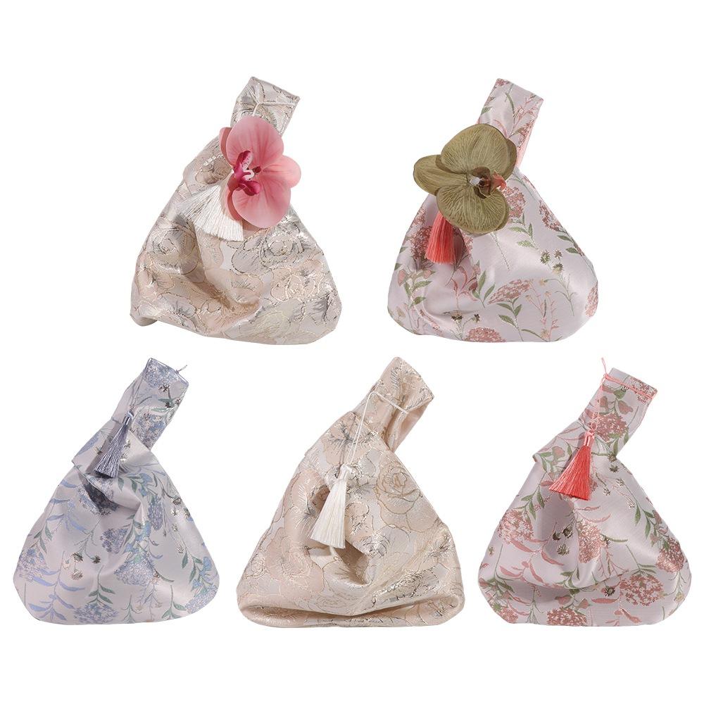 Chinese Style Embroidered Handbag Handbag Flower Print Tea Tools Storage Bag Cheongsam Accessories Small Item Pouch