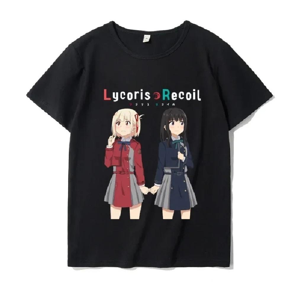 

2024 Kawaii Graphic Women T Shirt Funny Anime T-shirt Female Clothing Cute Japanese Lycoris Recoil Street Tees Clothing Y2k Tops4 XXXXXL чёрный