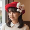Vintage Looking Red Bowler Hats Japanese Style Girls Dome Hat Basin Hat Woolen Bucket Cap  Winter