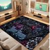 Floral Garden Theme Soft Crystal Velvet Rug Custom Name & Text Print Non Slip Floor Rug for Bedroom Living Room