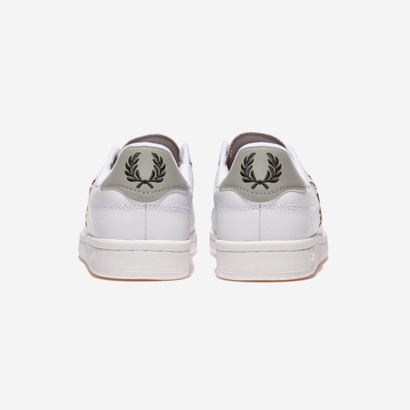 Fred Perry B721 Leather Branded B7323 White Limestone  549 