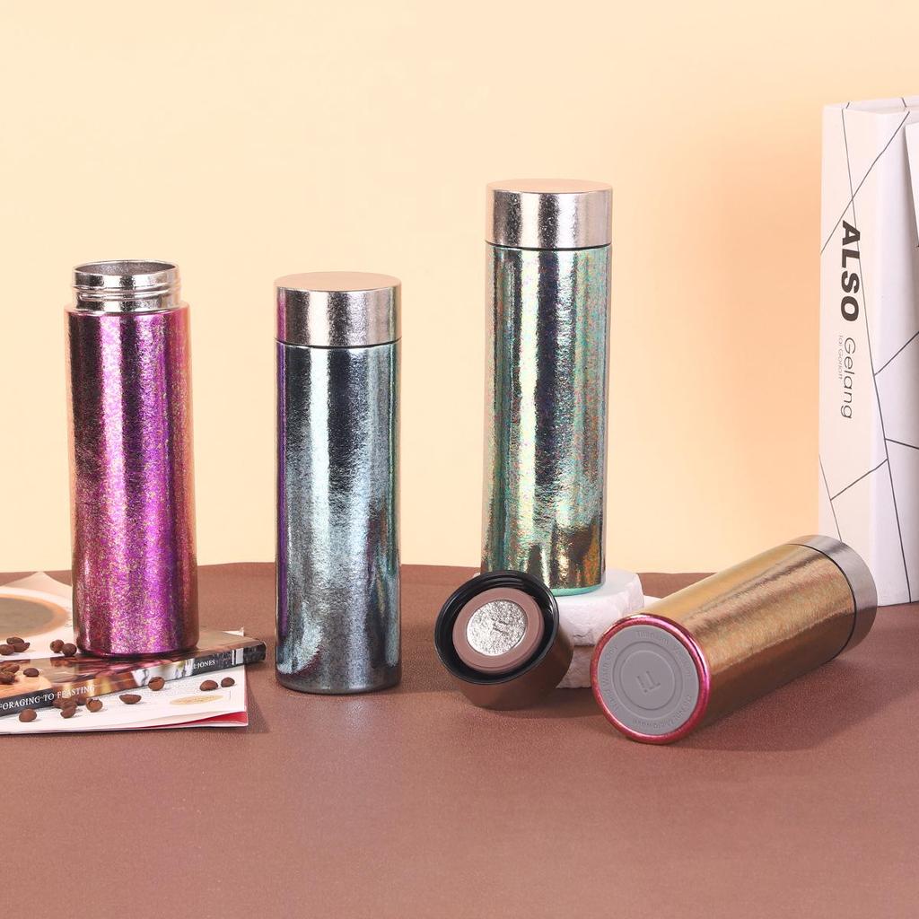 Titanium Thermos Cup - Double-Layer, Portable, Antibacterial Tea Brewer, Luxury Gift.