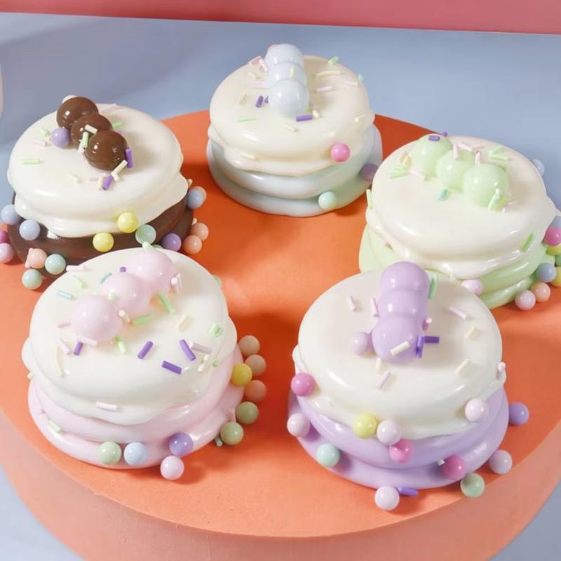 Slow Rising Simulation Cake Fidget Toys Soft Colorful Stress Relief Squeeze Toys For Kids Birthday Gifts
