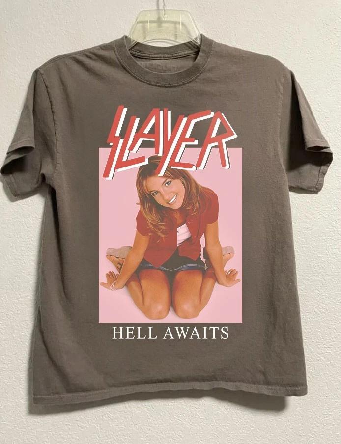 Slayer Hell Awaits Britney Spears Bavlněné tričko Plná velikost S-5XL Unisex tričko