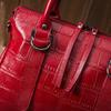 Women's Bag Crocodile Print Top Layer Cowhide Women's Handbag with Genuine Leather One-shoulder Straddle Bag