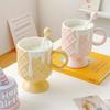 Cream Ice Cream Coffee Cup with Mixing Spoon Ceramic Cup Ins High Value Milk Cup for Girls Household Mug
