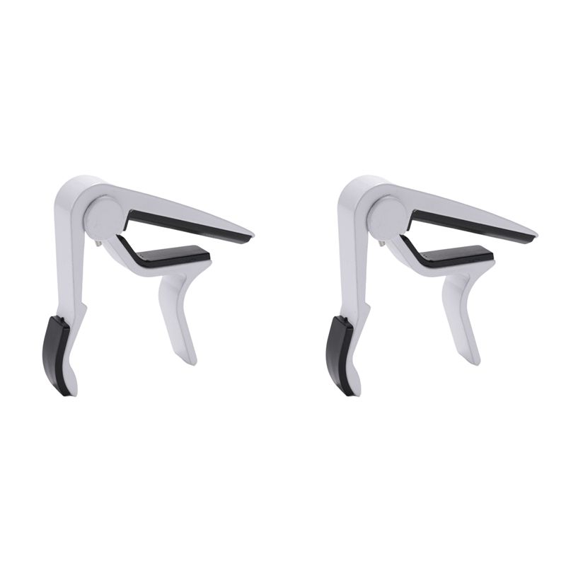 Classy-2X White-Handed Guitar Capo Clip Trigger With Quick Change белый
