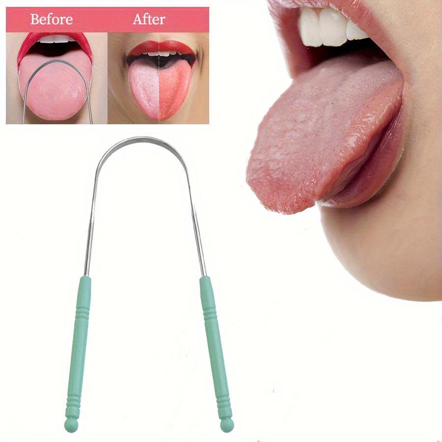 Stainless Steel U-Shaped Tongue Scraper and Brush Oral Cleaner