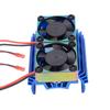 RC Motor Cooling Fan Suitable for 380 540 550 3650 3660 3674 Widened Heatsink DC 7V Double Fans High Speed 36mm Blue