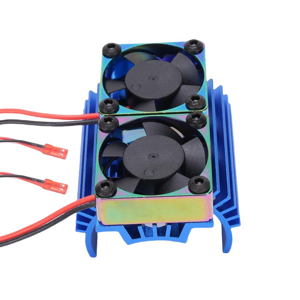 RC Motor Cooling Fan Suitable for 380 540 550 3650 3660 3674 Widened Heatsink DC 7V Double Fans High Speed 36mm Blue