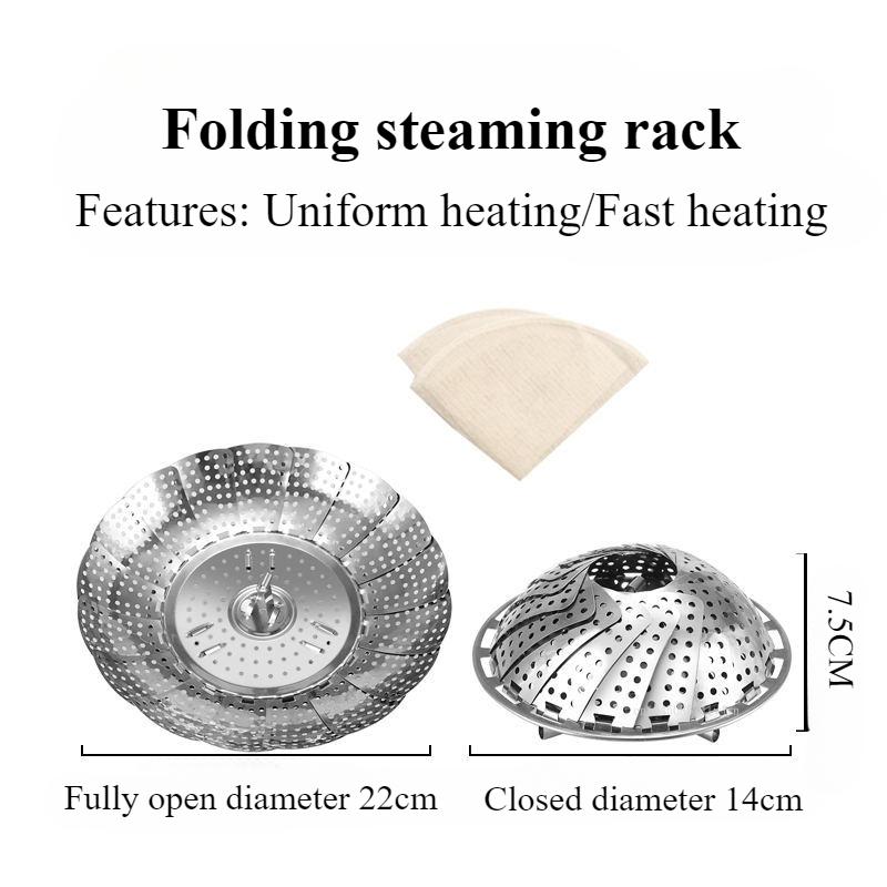 

1 шт. Многофункциональная складная пароварка, Складная пароварочная тарелка с водоотделением и сеткой для варки на пару, Пароварка для хранения