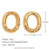 MamacitaSlay 18K Gold Plated Stainless Steel Asymmetrical O-shaped Stud Earrings Simple Waterproof Jewelry Women's Unique Gift