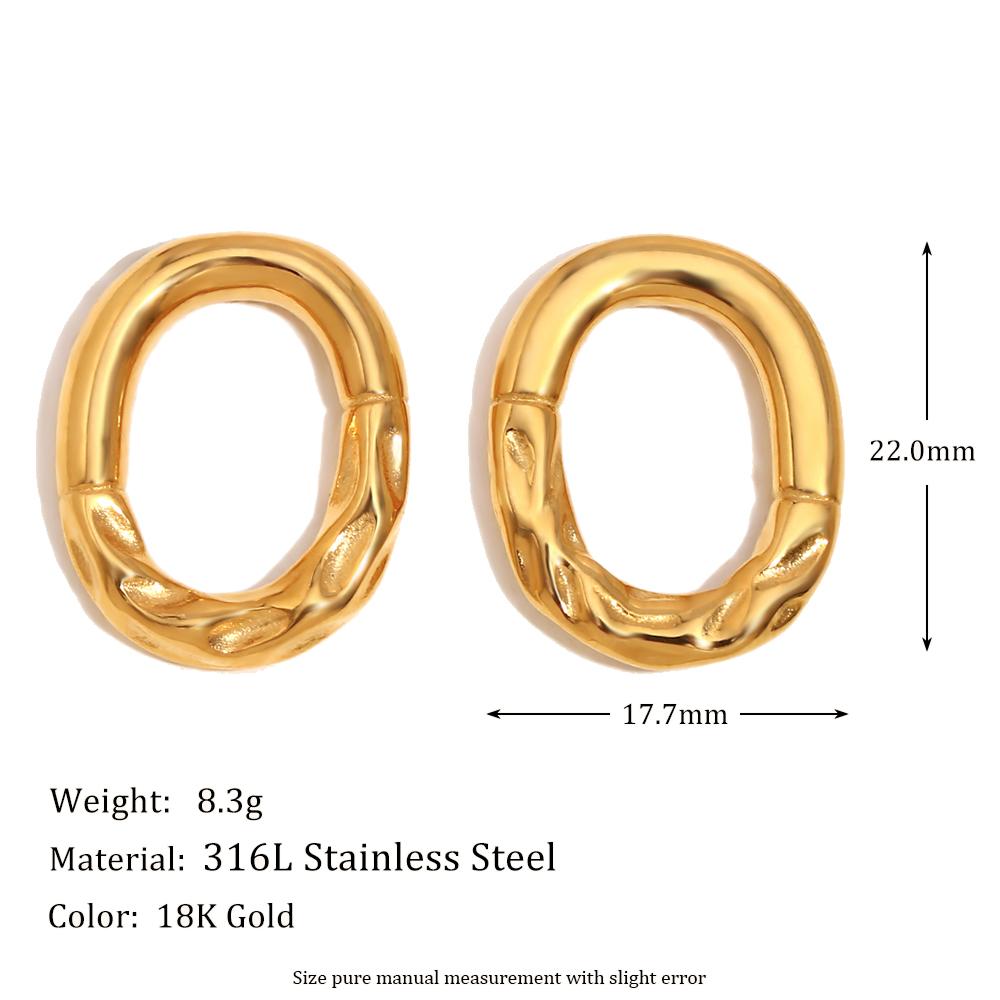

MamacitaSlay 18K Gold Plated Stainless Steel Asymmetrical O-shaped Stud Earrings Simple Waterproof Jewelry Women s Unique Gift золотий