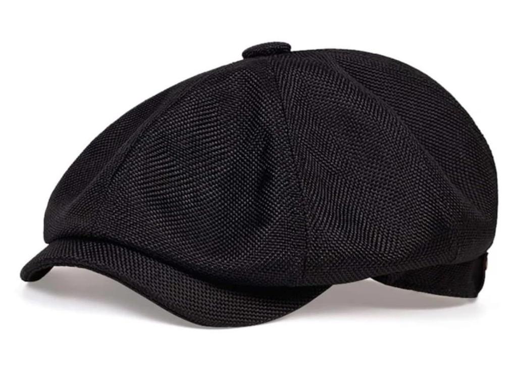 Sproutsy Linen Newsboy Hat/Cap for Men and Women, Unisex (Black)
