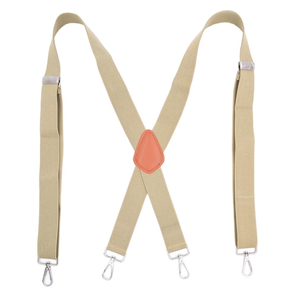 

Men Heavy Duty X-Back Suspenders 4 Clips Elastic Adjustable Braces with Hook Clips