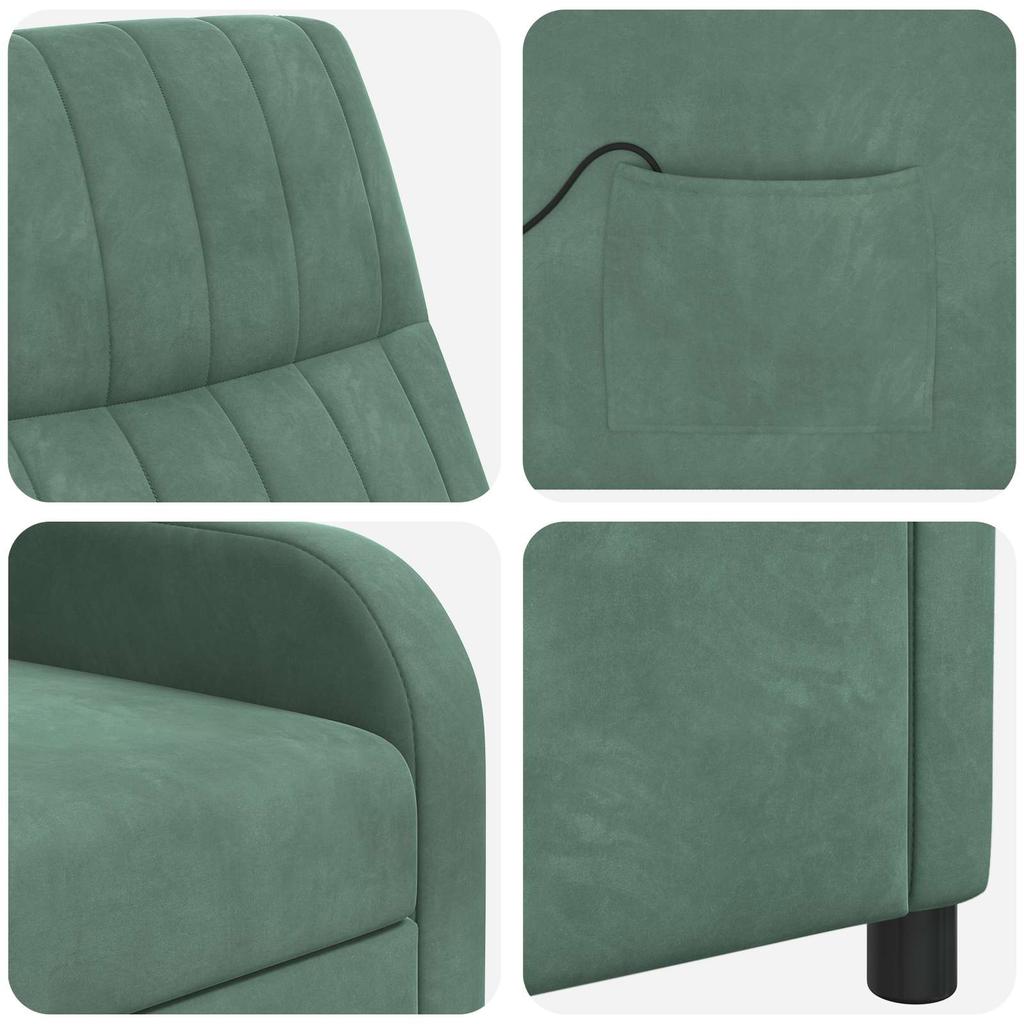 Massage Recliner Sea Green Velvet (V)