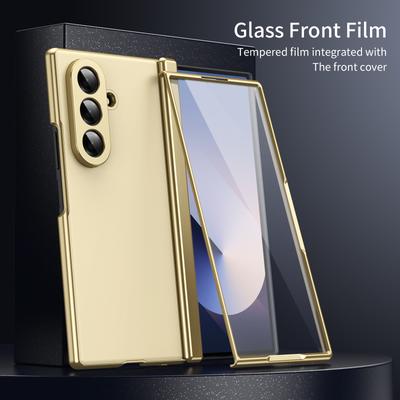 Für Samsung Galaxy Z Fold 7 6 5 4 3 AG Matt Vakuumplattiertes Scharnier Vollschutzglas Frontfolie Stoßfeste Handyhülle
