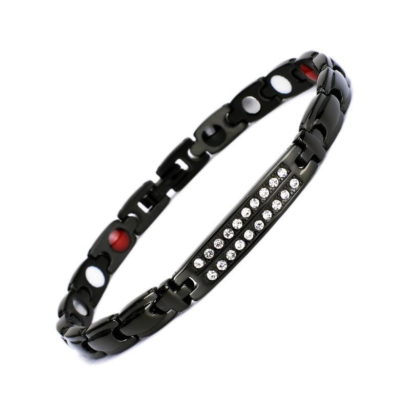 Stainless Steel Cross Bracelet With 18K Gold Vacuum Plating CZ Crystals Men Women Elegant Fashion Jewelry