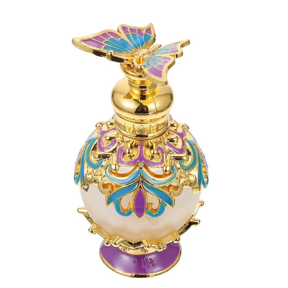 Lüks Uçucu Yağ Şişesi Yağ Damlalıklı Şişe Boş Kozmetik Kapaklı Kelebek Parfüm Şişesi