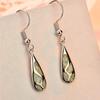 Luxe Style Teardrop Stone Blue White Fire Opal Earrings For Women 925 Sterling Silver Filled Long Dangle Drop Earrings Jewelry