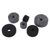 6PCS Drum Felt Pad Set Multiple Sizes Cymbal Non Slip Washer Replacement Black and Gray