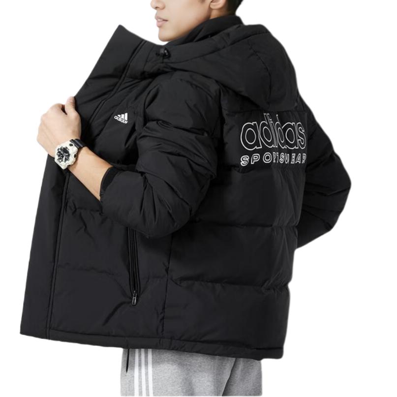 adidas Down Jackets Men's Black Hooded Moderate Other IW0779