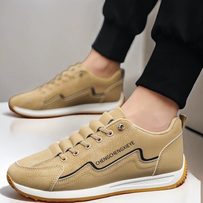 Men's Leather Casual Shoes Stylish Designer Mens Quality Sports Shoes Outdoor Comfortable Slip-on Vulcanized Shoes  Zapatos