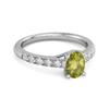 Peridot Pavé Band with White CZ Accents Ring - Sterling Silver
