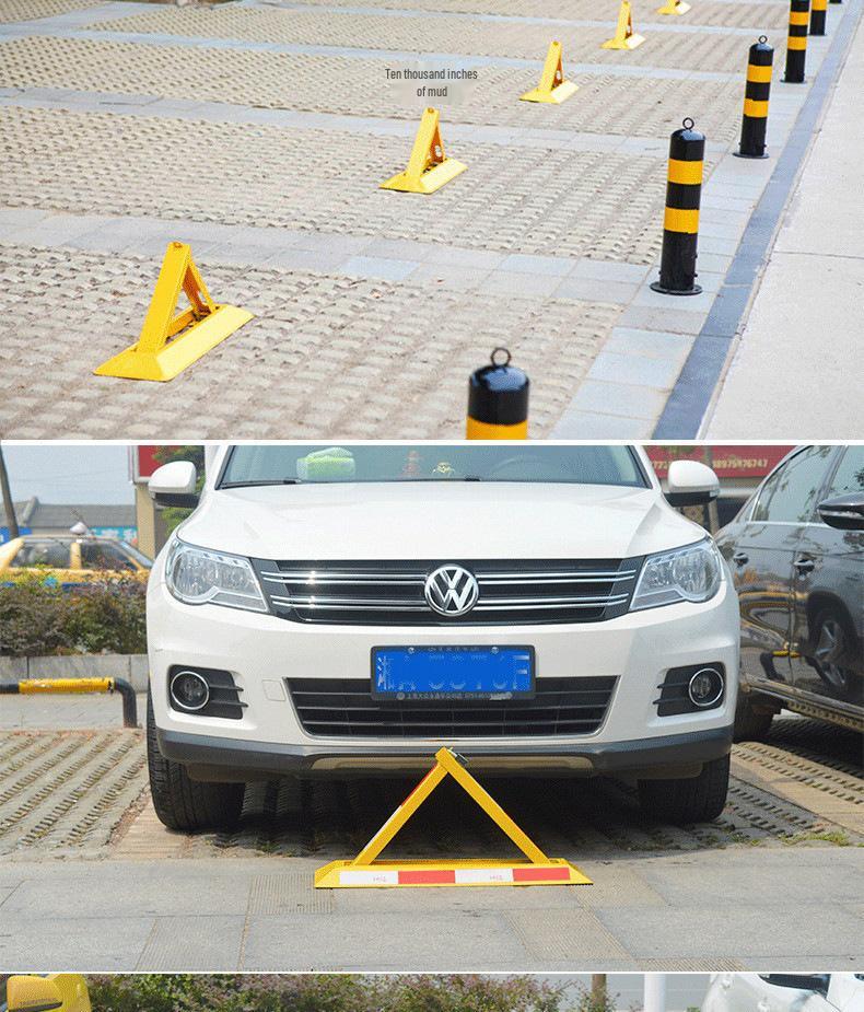 Heavy-Duty Triangle Parking Space Lock - Anti-Collision, Pressure-Resistant Floor Post for Garage