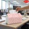 2D Flat, 1pc Tissue Box, Printed On Both Sides, Tissue Box Holder Featuring a Sleek And Modern Design with an Abstract Embossed Pink Texture, Made Fro