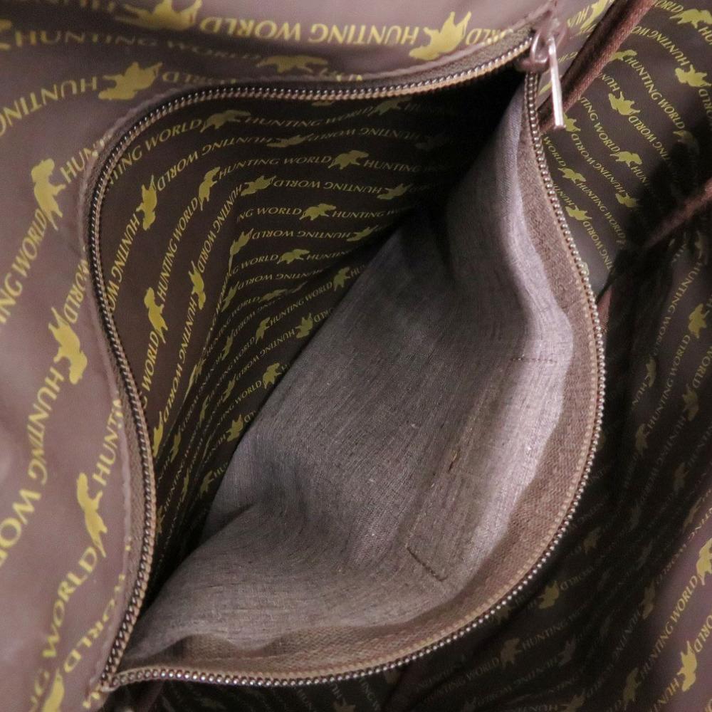 Used AUTHENTIC HUNTING WORLD Safari TodayTote Bag khaki/Red Canvas/Leather