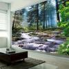 Forest Stream Tranquility Tapestry: Nature's RetreatWall Decoration Background Cloth, Bedroom Room Home Decoration
