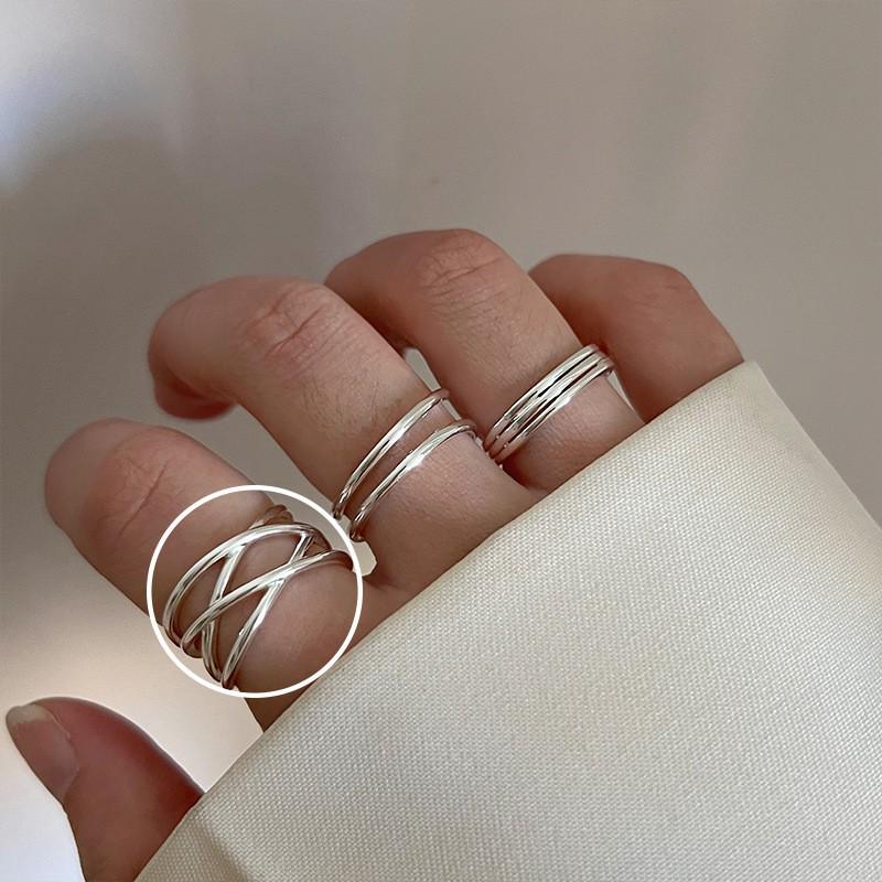 Korean Style Irregular 925 Sterling Silver Women's Versatile Ring, Non-Fading Niche Ins Design