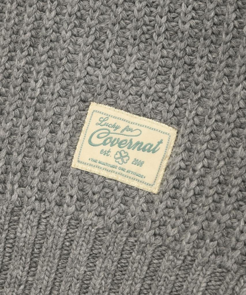 COVERNAT WOMAN Multi-Yarn V-Neck Knit Melange Gray