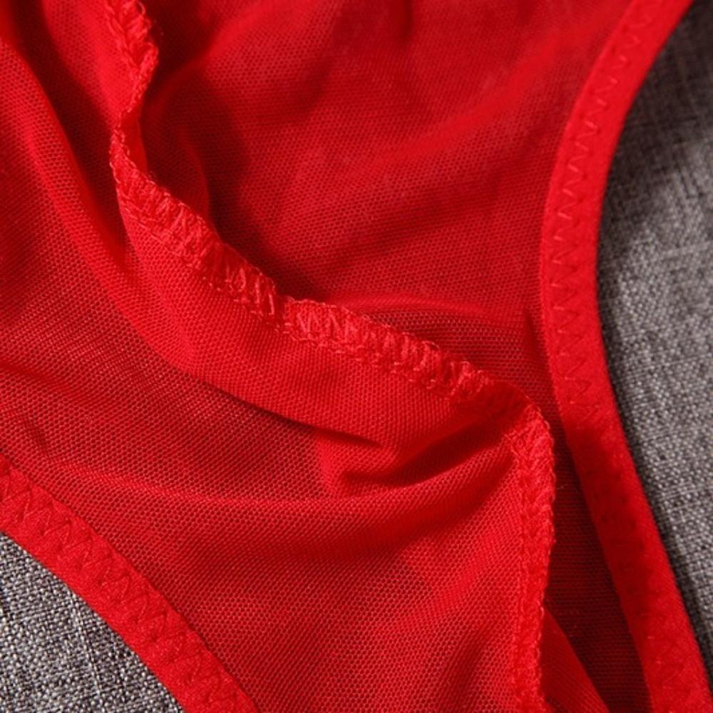 Low Waist Men's Sheer Lace Panties Underpants Male Open Crotch Briefs Intimate