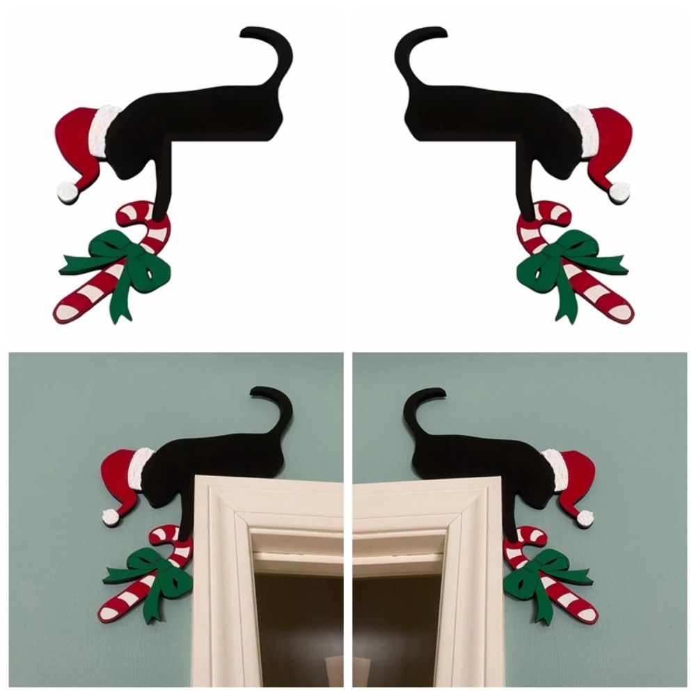Creative Christmas Door Corner Funny Christmas Decoration Door Toppers Decor  Party Decoration