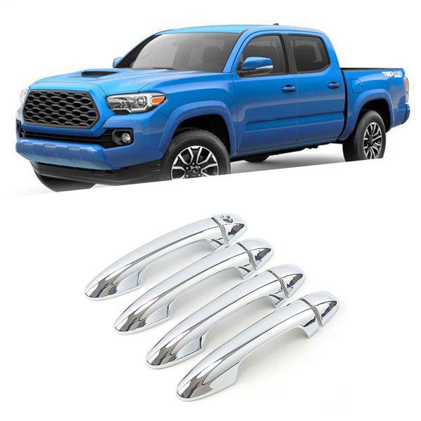 Silver ABS Exterior Door Handle Cover Sticker Set for Tacoma